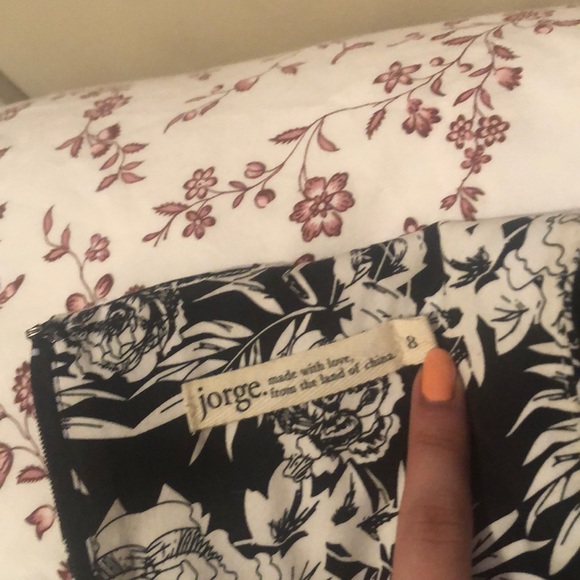 Jorge Black Floral A-Line Mini Dress - Picture 5 of 5